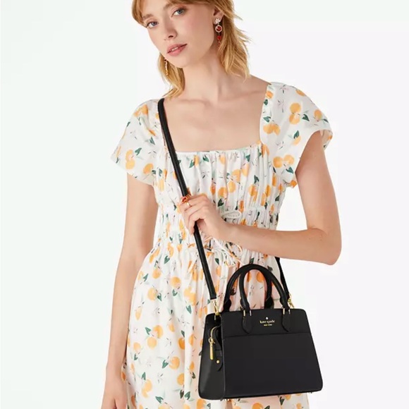 KATE SPADE Madison Saffiano Leather Small Satchel BLACK COLOR - Picture 2 of 14